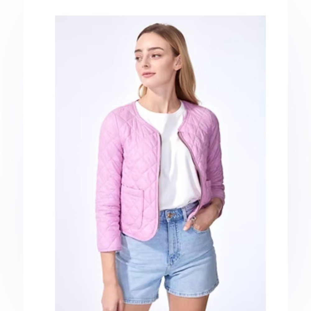 Pink Lightweight Quilted Puffer Jacket - Small